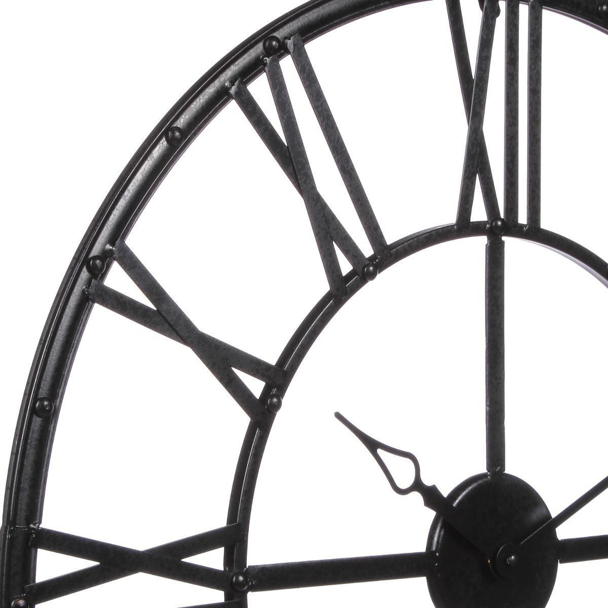 Voir la diapositive 2 : ATMOSPHERA Pendule murale métal  vintage  70cm noir