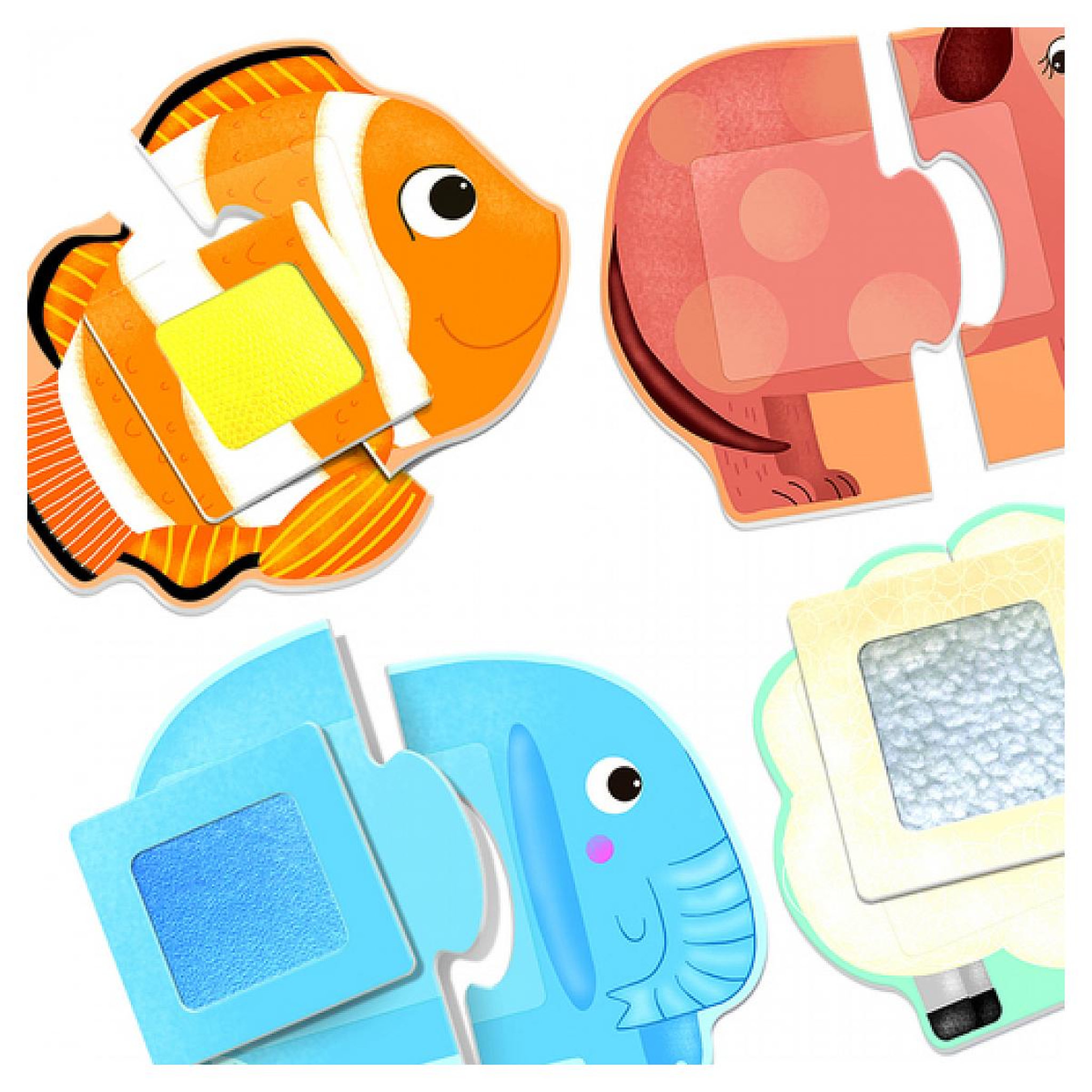Voir la diapositive 2 : HEADU Puzzle Tactile - Les Animaux