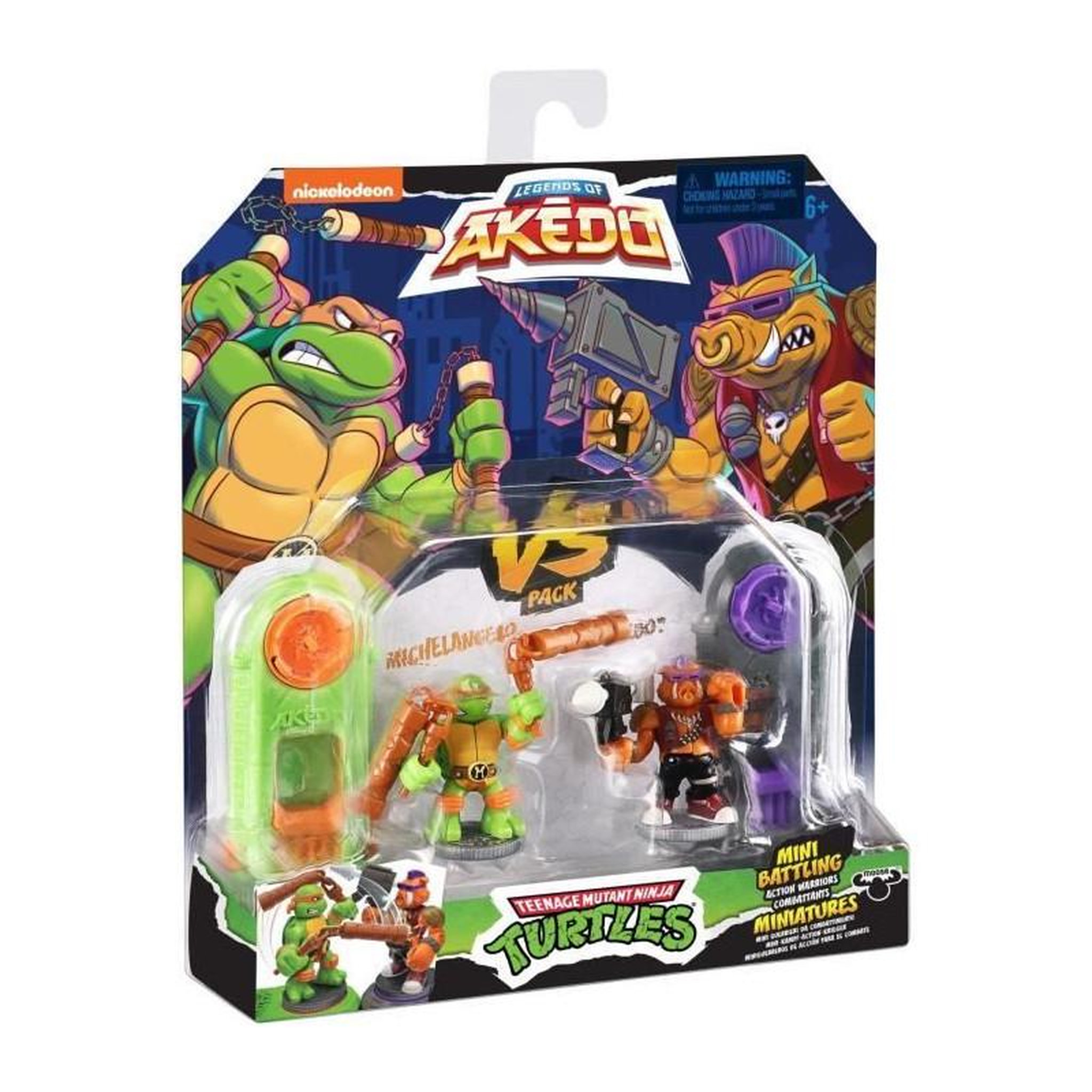 Voir la diapositive 5 : MOOSE TOYS Figurines Michelangelo vs Bebop - Akedo - Moose Toys