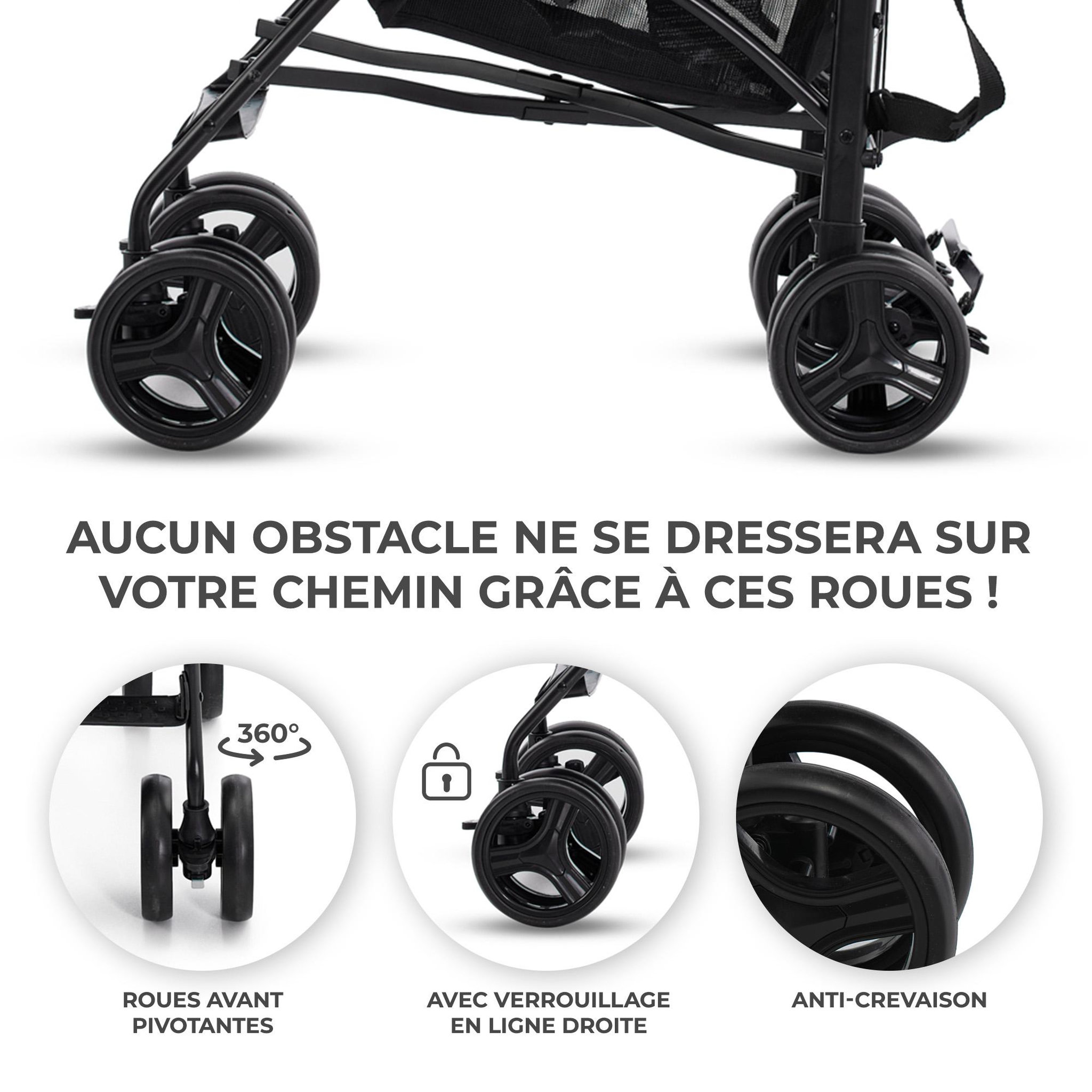 Voir la diapositive 5 : KINDERKRAFT Poussette légère de voyage pliable avec dossier réglable