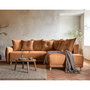 Voir la diapositive 1 : BEST MOBILIER Lena - canapé d'angle droit 5 places - convertible avec coffre - en velours côtelé