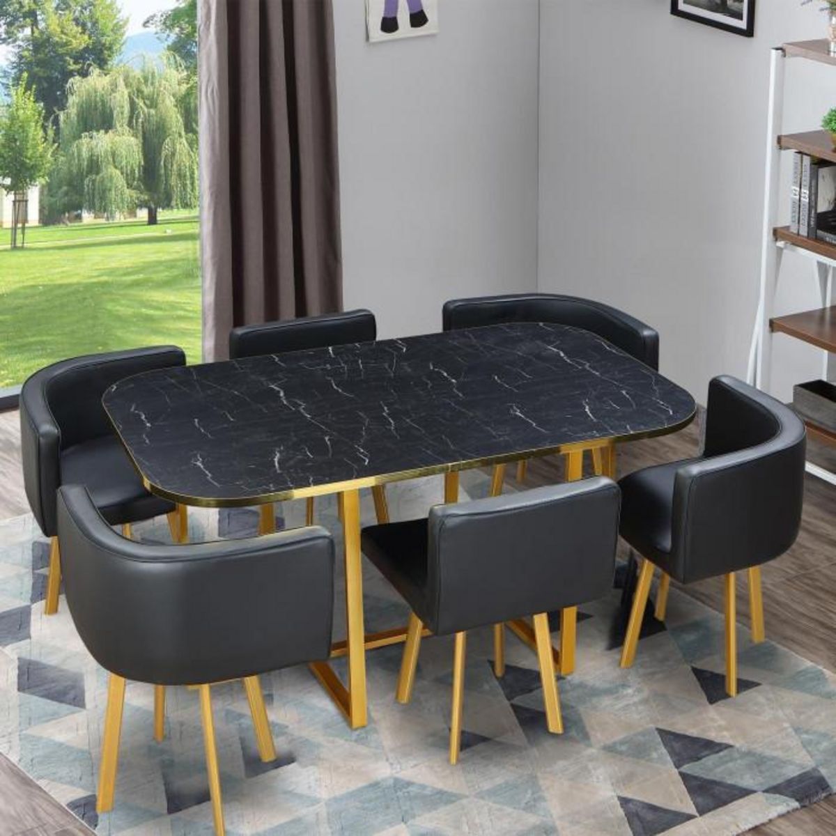 Paris Prix Ensemble Table & Chaises  Oslo  150cm Noir