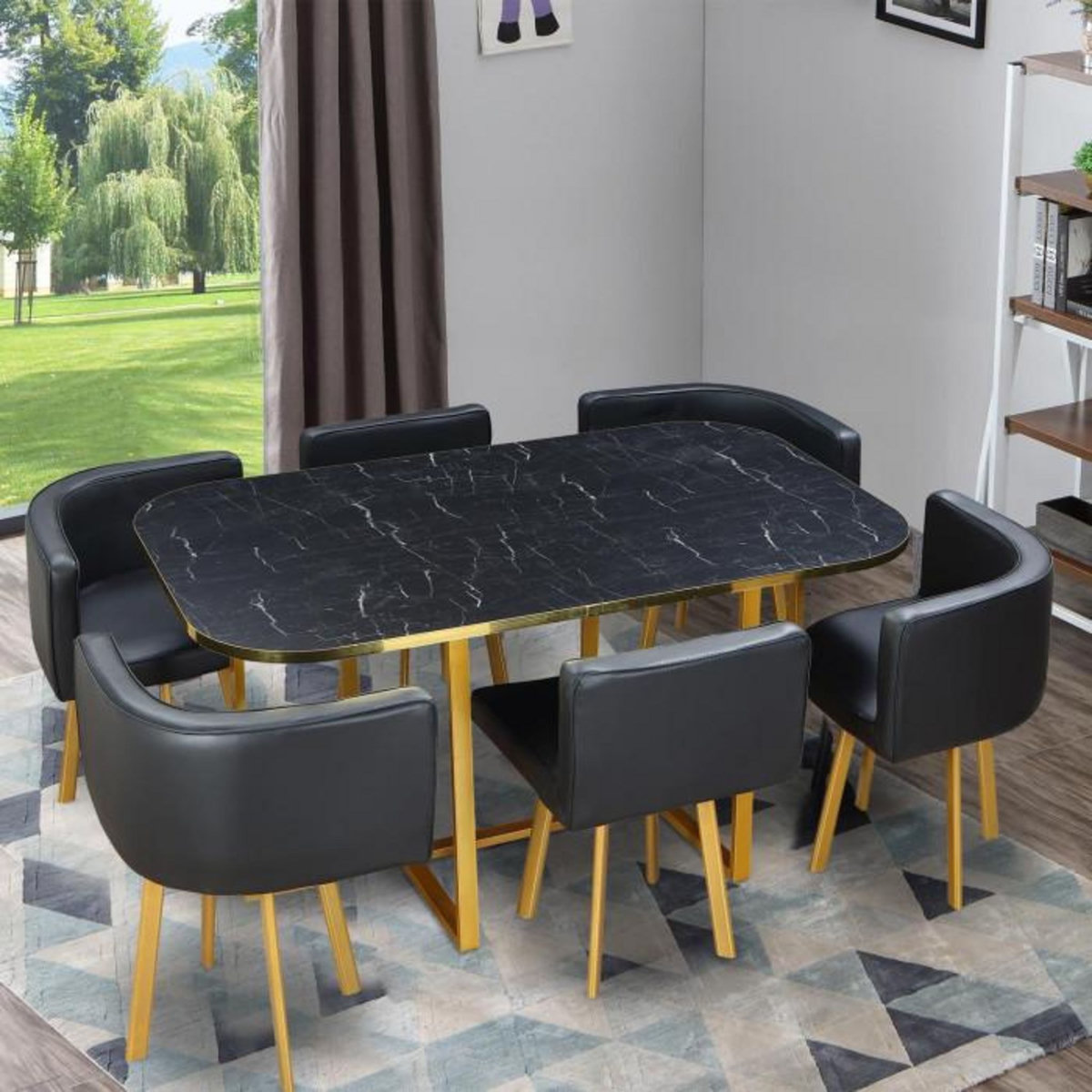 Paris Prix Ensemble Table & Chaises  Oslo  150cm Noir