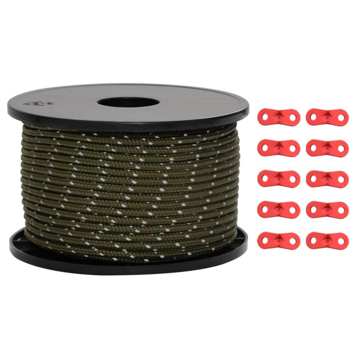 VIDAXL Corde de haubanage de tente avec bandes reflechissantes et cles