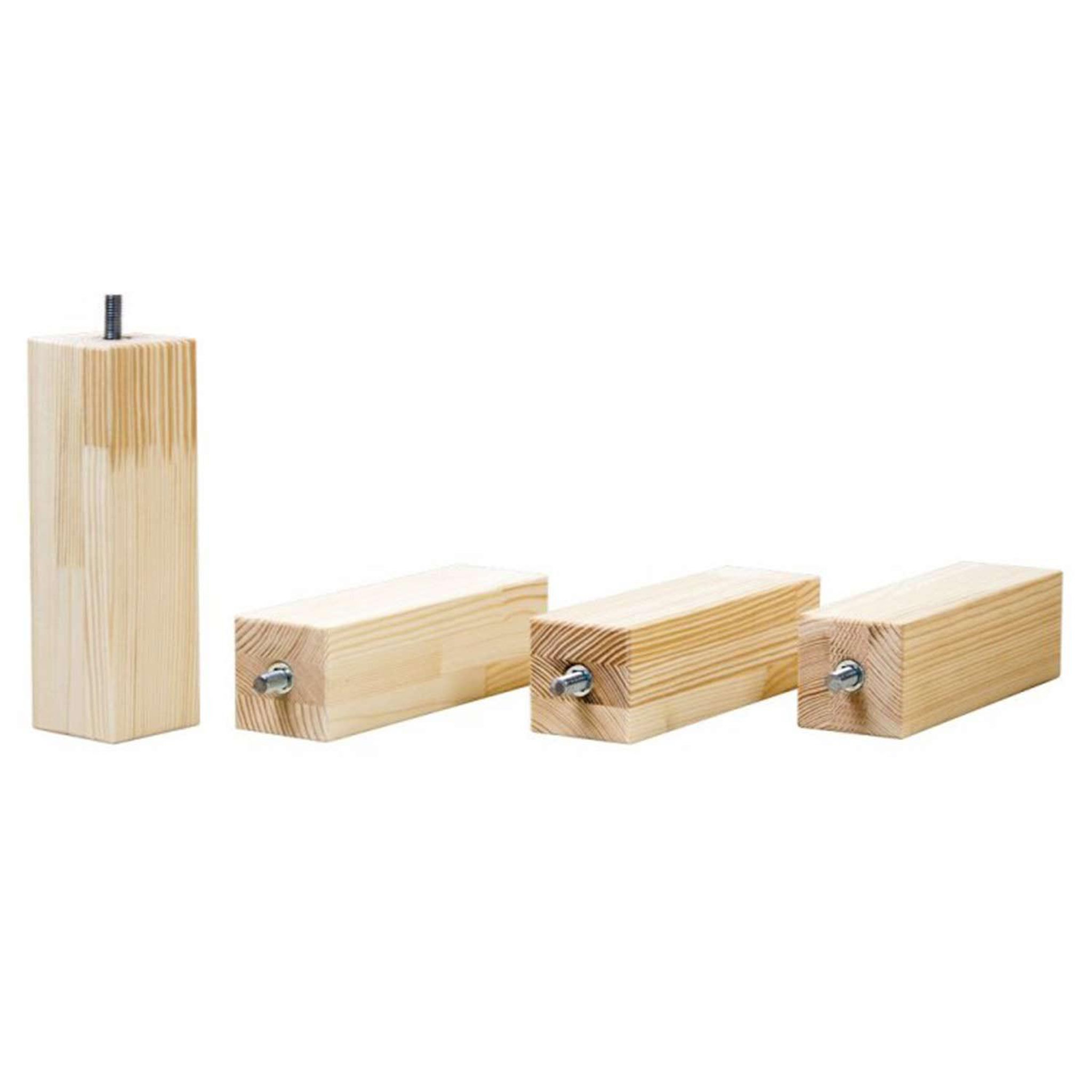 Voir la diapositive 3 : Youdoit 4 pieds réhausseurs de lit - blanc 20 cm pour largeur lit 120 cm