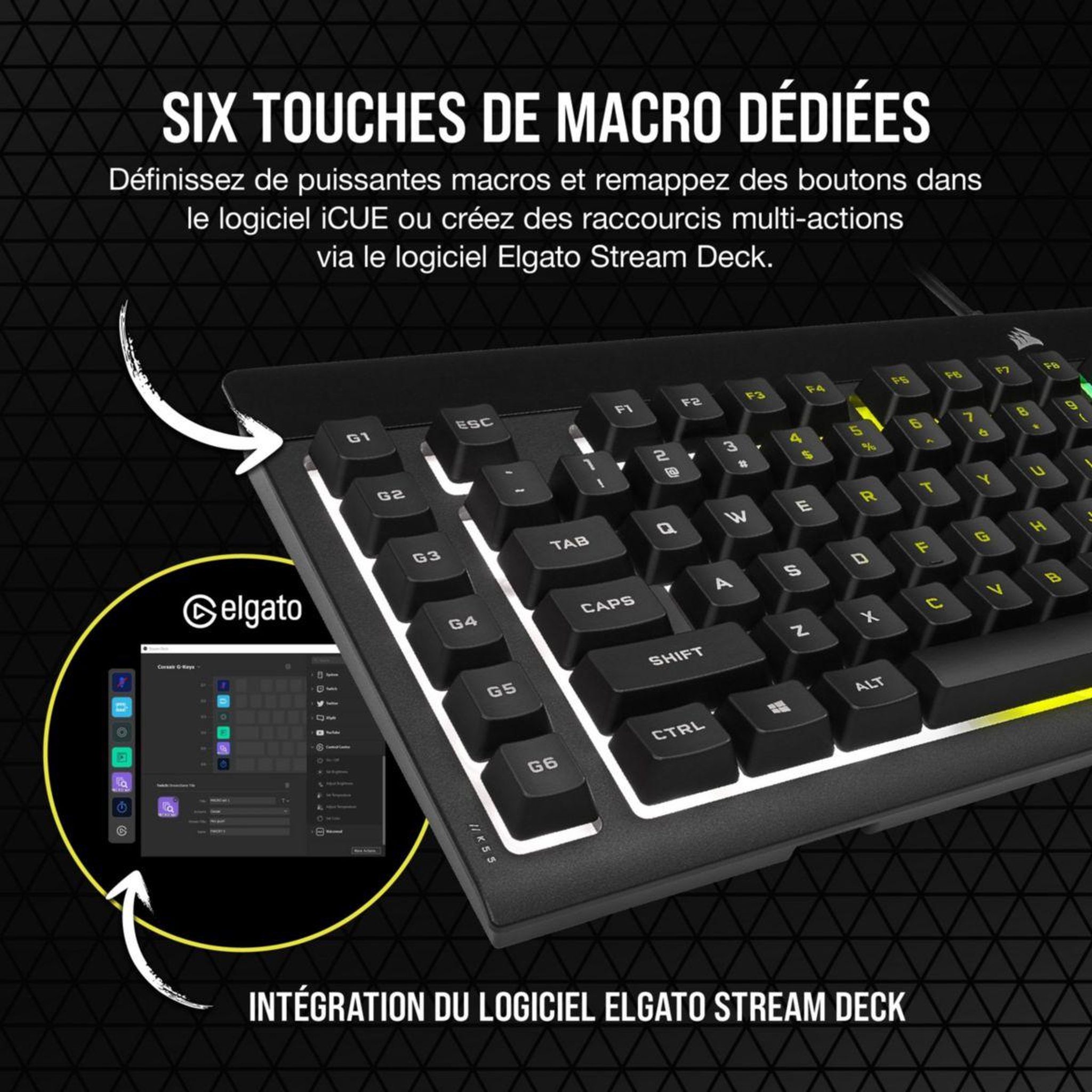 Voir la diapositive 5 : Corsair Clavier gamer k55 rgb pro