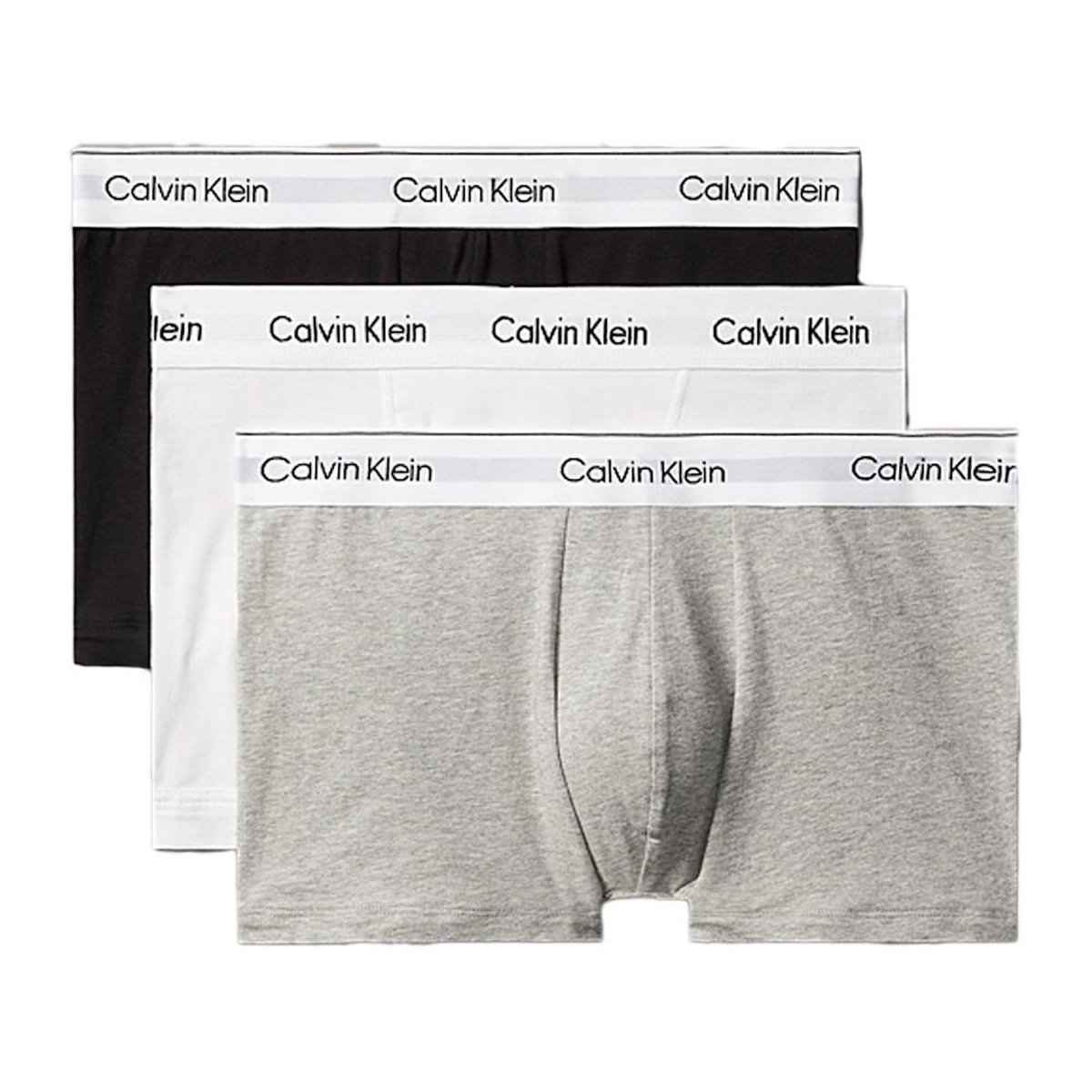 CALVIN KLEIN JEANS x3 Boxers Noir/Gris/Blanc Homme Calvin Klein Relaxed Fit Trunk
