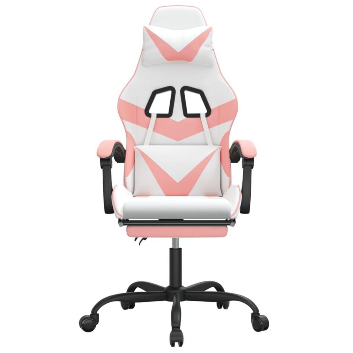 VIDAXL Chaise de jeu avec repose-pied Blanc et rose Similicuir