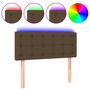 Voir la diapositive 2 : VIDAXL Tete de lit a LED Marron Fonce 80x5x78/88 cm Tissu