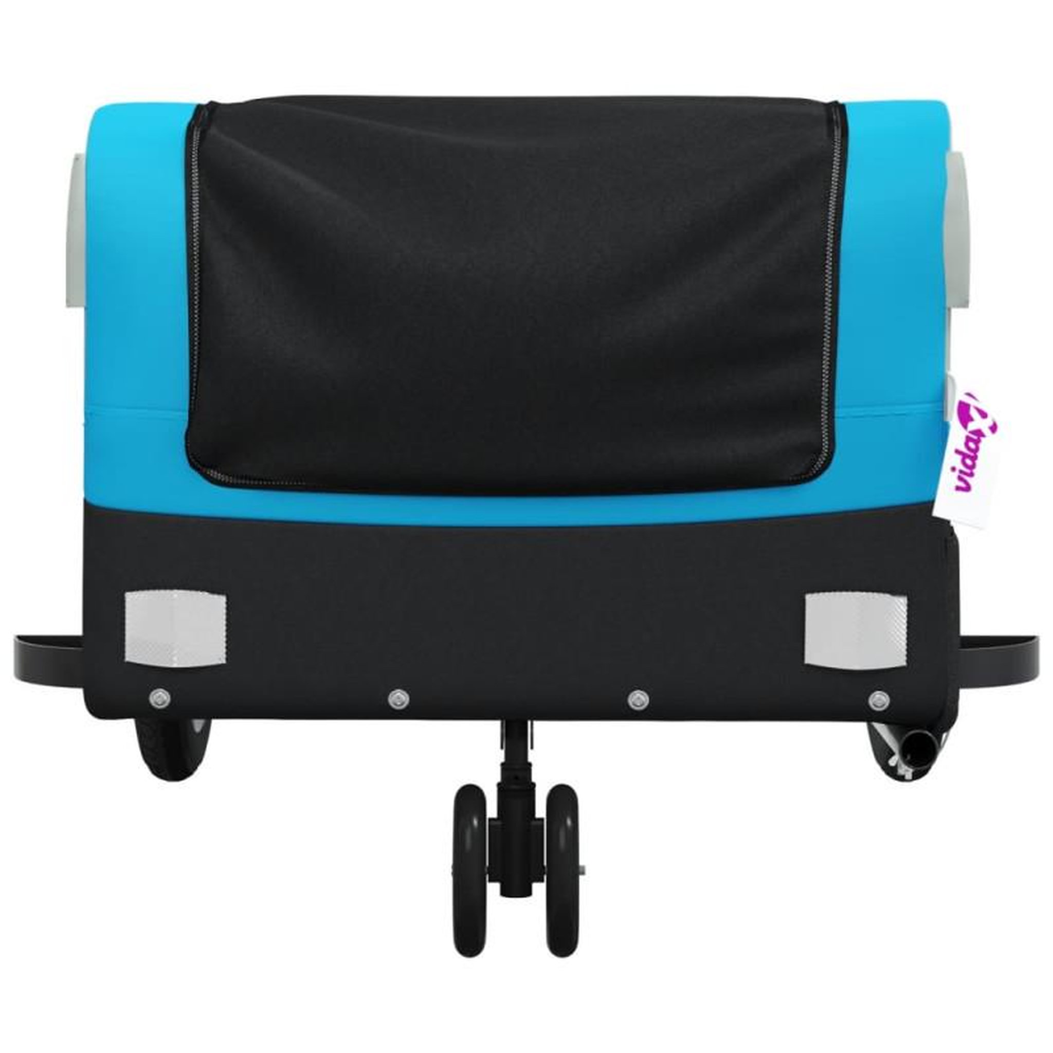 Voir la diapositive 6 : VIDAXL Remorque de vélo noir et bleu 30 kg fer