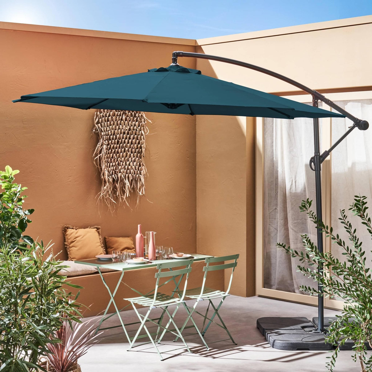 SWEEEK Parasol déporté rond Hardelot diamètre 300cm excentré  8 baleines