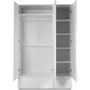MARKET24 Armoire IMAGE 60B - Décor blanc mat - 3 portes + 2 tiroirs - L121,6 x H191 x P55 cm