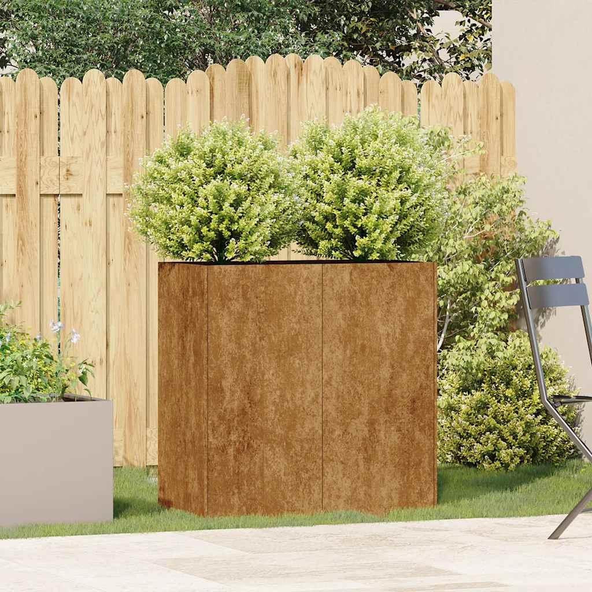 Voir la diapositive 3 : VIDAXL Jardiniere rouille 80x40x80 cm acier inoxydable