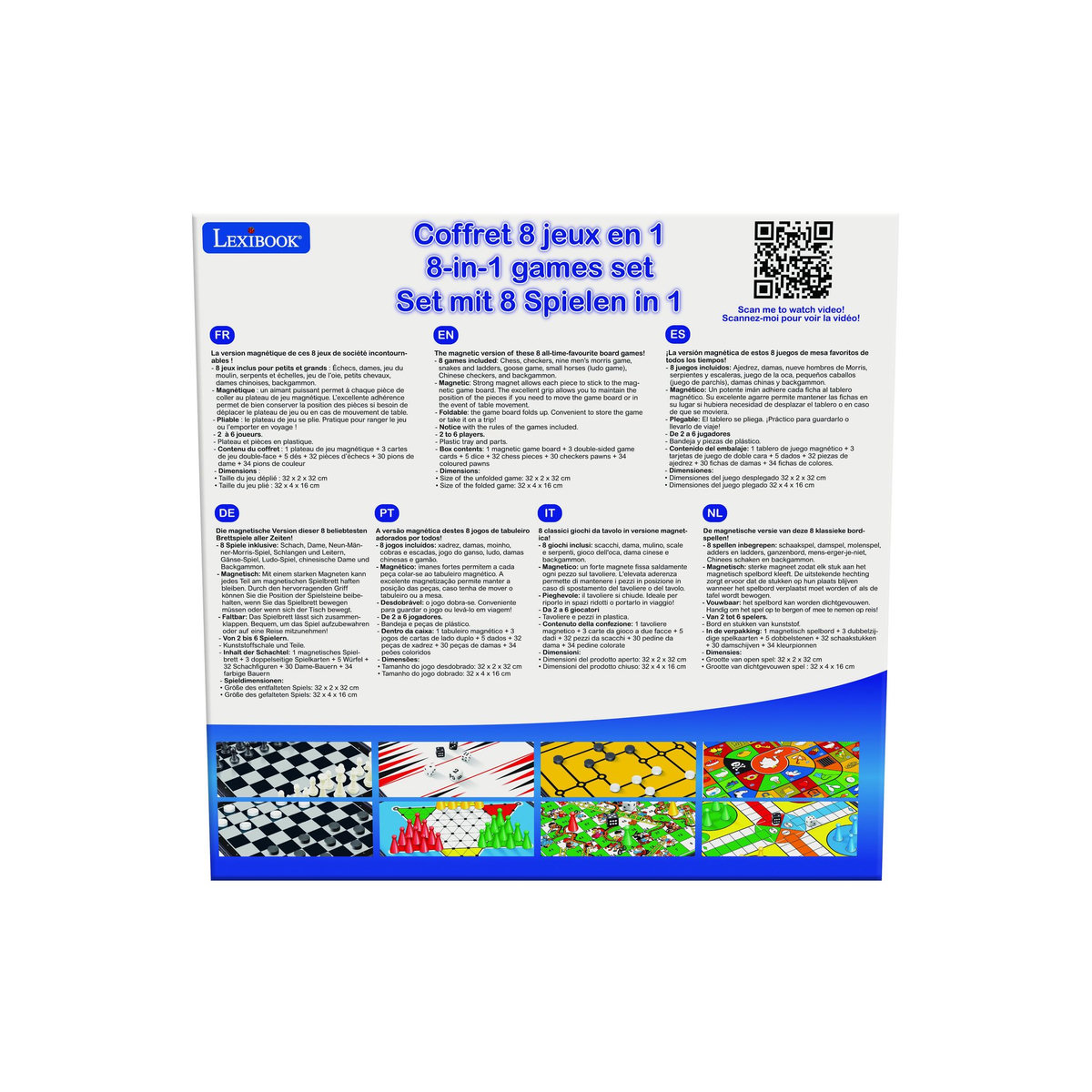 Lexibook Coffret 8 Jeux de société avec pions magnétiques