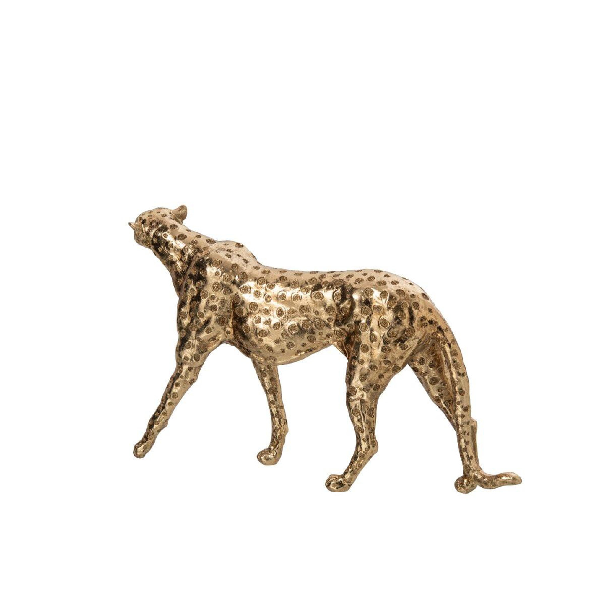 Voir la diapositive 3 : J-LINE Statuette déco guépard  gino  43cm doré