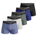 Airness AIRNESS Lot de 5 boxers homme en coton colorés Starter. Coloris disponibles : Bleu