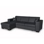 Voir la diapositive 3 : Canapé d'angle gauche convertible 4 places avec coffre  de rangement revêtement tissu PU CARIBEA 