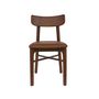 Voir la diapositive 6 : SWEEEK Lot de 2 chaises bois d'hévéa et assise simili cuir marron. vintage. L 43.5 x P 48 x H 81cm