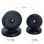 Voir la diapositive 4 : HOMCOM Disques de poids - lot de 4 disques d'haltère - ensemble de poids 5 Kg et 10 Kg - poids total 30 Kg - entraînement musculaire & haltérophilie - HDPE noir