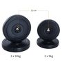 Voir la diapositive 4 : HOMCOM Disques de poids - lot de 4 disques d'haltère - ensemble de poids 5 Kg et 10 Kg - poids total 30 Kg - entraînement musculaire & haltérophilie - HDPE noir