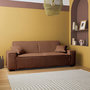 Voir la diapositive 2 : SWEEEK Canapé convertible 3 places camel velours côtelé L 231 x P 96.5 x H 80cm