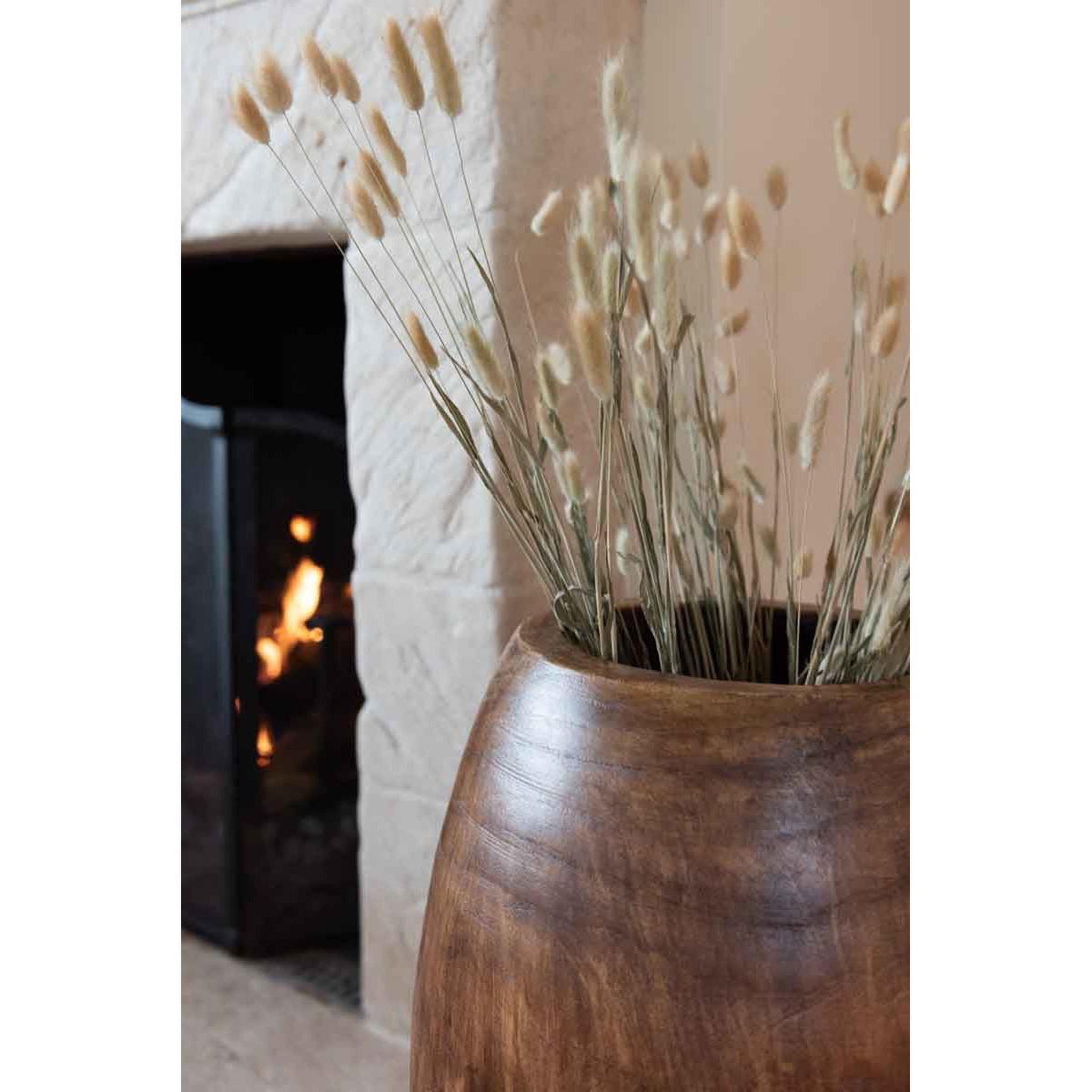 Voir la diapositive 2 : J-LINE Cache-pot déco  wood paulownia  50cm marron