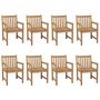 Voir la diapositive 2 : VIDAXL Chaises de jardin lot de 8 avec coussins anthracite Teck solide