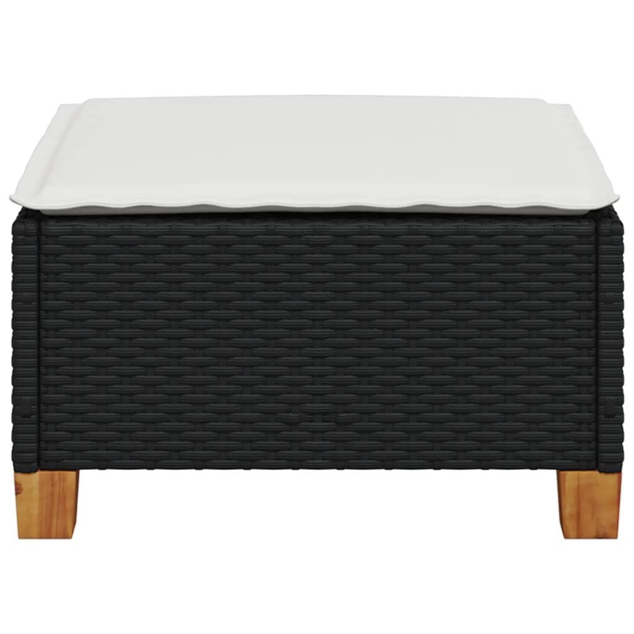 Voir la diapositive 4 : VIDAXL Tabouret de jardin et coussin noir 63,5x56x32 cm resine tressee