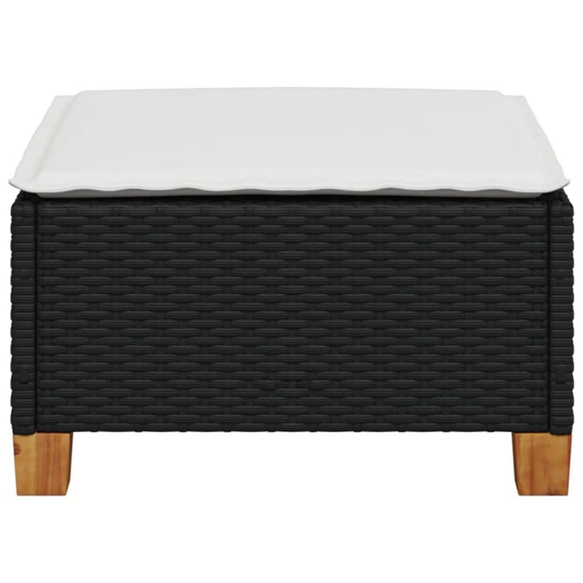 VIDAXL Tabouret de jardin et coussin noir 63,5x56x32 cm resine tressee