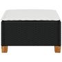 Voir la diapositive 4 : VIDAXL Tabouret de jardin et coussin noir 63,5x56x32 cm resine tressee