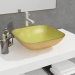 VIDAXL Lavabo Verre 42x42x14 cm Dore