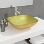 Voir la diapositive 1 : VIDAXL Lavabo Verre 42x42x14 cm Dore