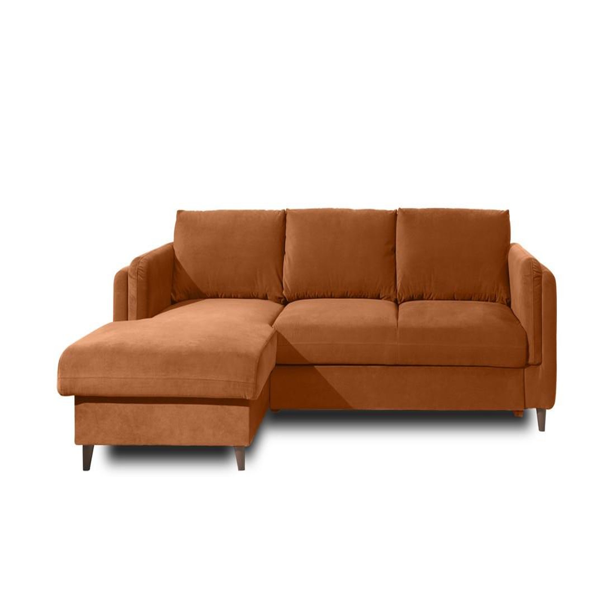 Voir la diapositive 1 : BEST MOBILIER Brooke - canapé d'angle gauche - convertible avec coffre - 4 places - en velours