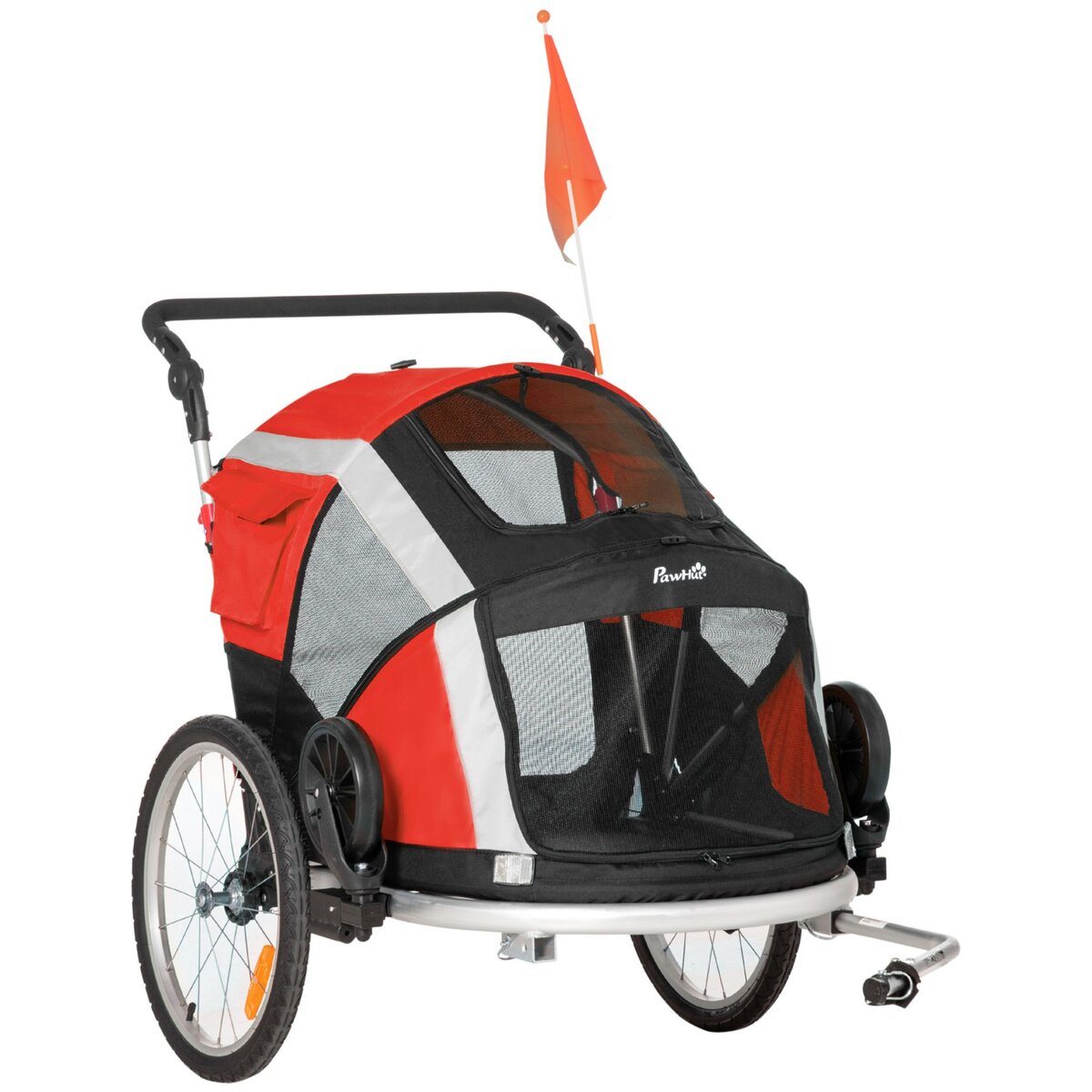 PawHut Poussette pour animal domestique avec roues avant universelles,  chariot pliable en