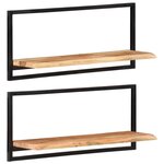 VIDAXL Etageres murales 2 pcs 80x25x35 cm Bois d'acacia et acier