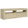 Voir la diapositive 3 : VIDAXL Meuble TV avec lumieres LED chene sonoma 120x35x40 cm