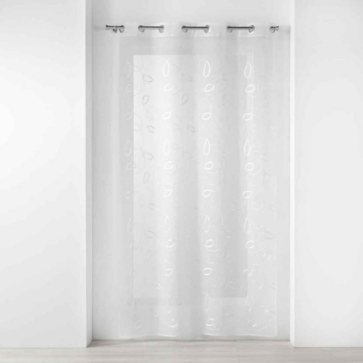 Paris Prix Rideau Voilage à Œillets  Hoops  140x240cm Blanc