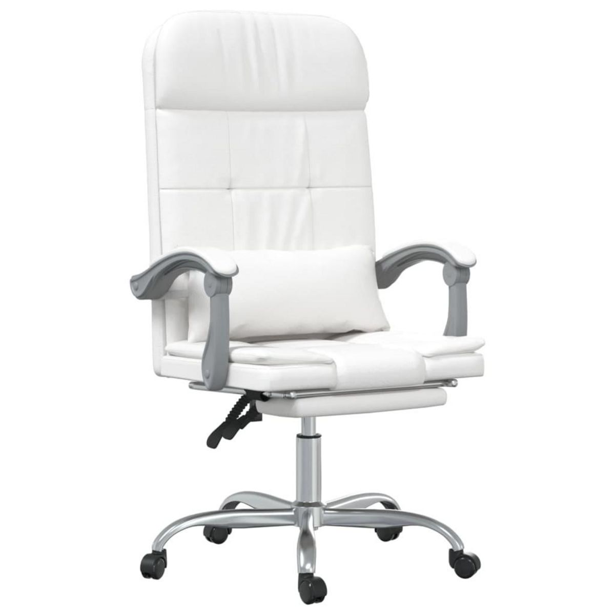 VIDAXL Fauteuil de massage inclinable de bureau Blanc Similicuir