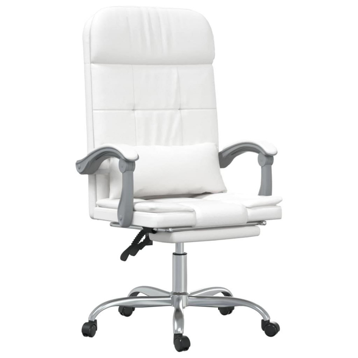 VIDAXL Fauteuil de massage inclinable de bureau Blanc Similicuir