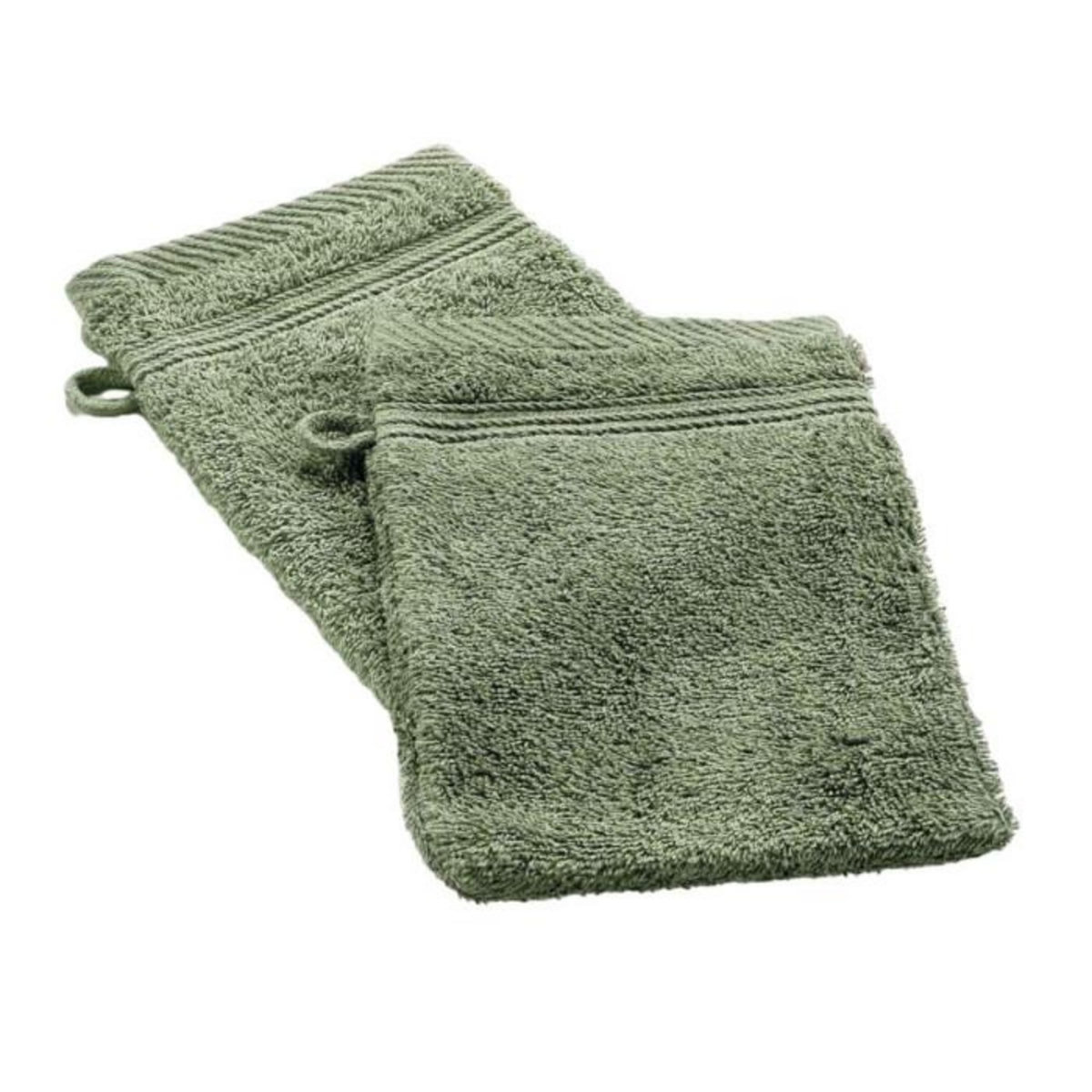 Paris Prix Lot de 2 Gants de Toilette  Tendresse  15x21cm Fougère