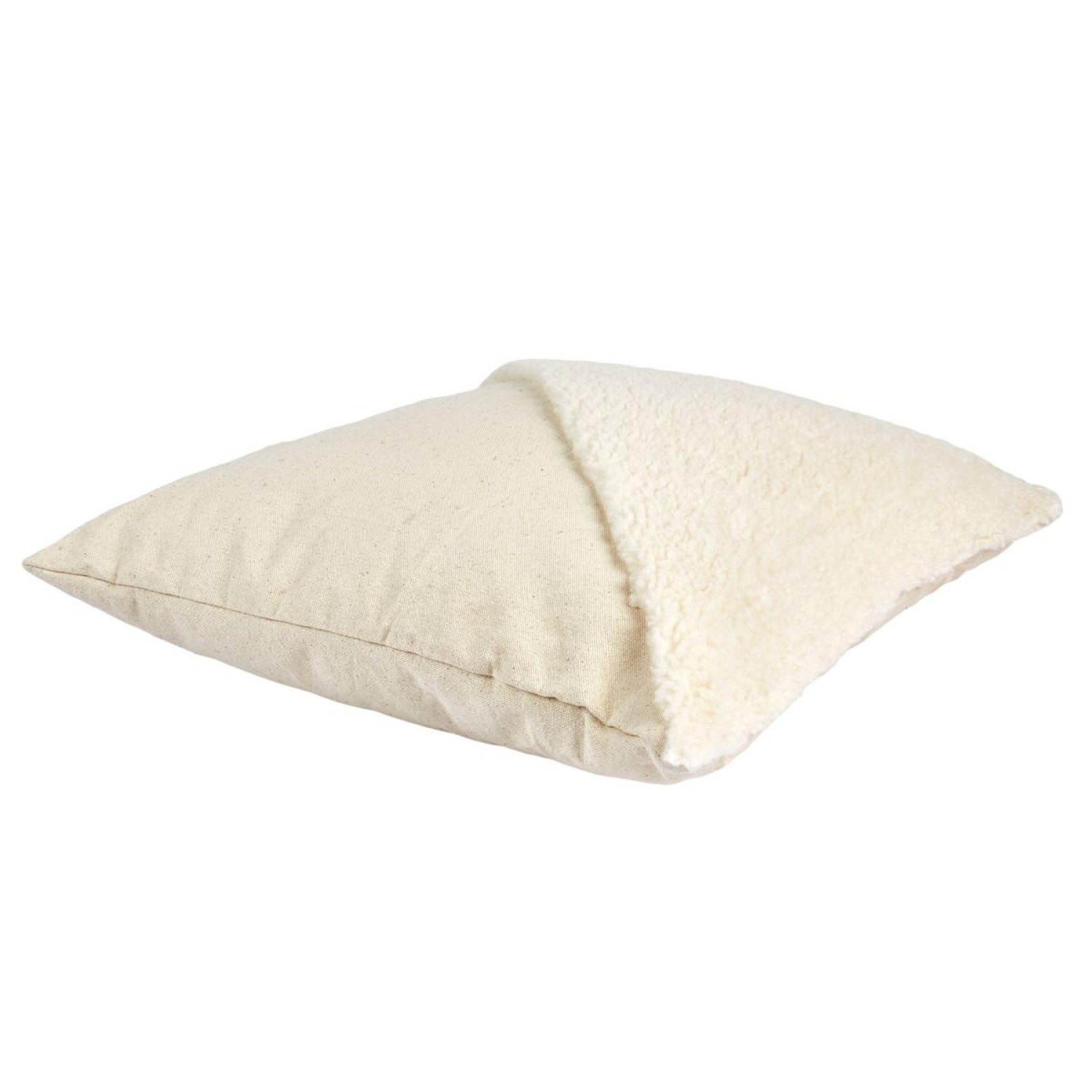 Voir la diapositive 3 : The Home Deco Factory Coussin déco  bouclette  40x40cm beige
