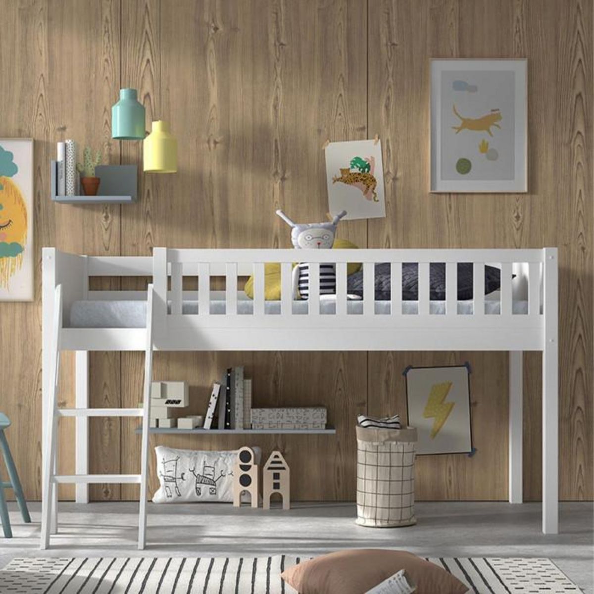 Paris Prix Lit Enfant Tente  Scott Police  90x200cm Blanc