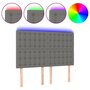 Voir la diapositive 2 : VIDAXL Tete de lit a LED Gris fonce 144x5x118/128 cm Tissu
