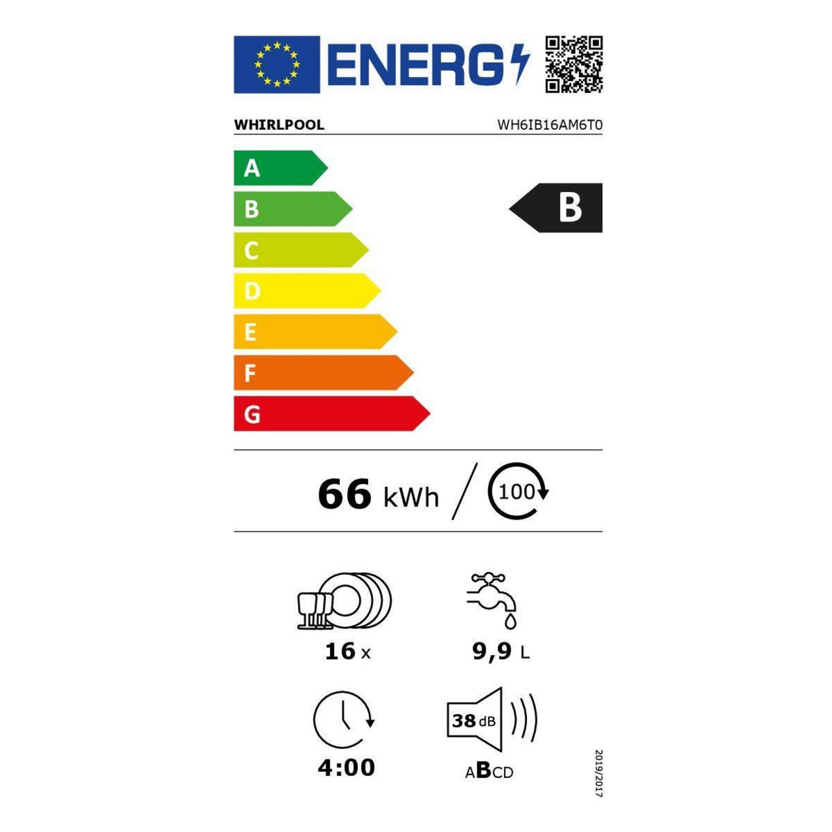 Whirlpool Lave vaisselle encastrable WH6IB16AM6T0 MaxiSpace