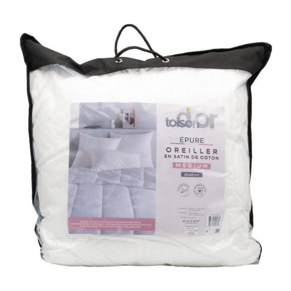 Toison d'or TOISON D'OR - Oreiller - Epure - Confort médium - 65x65 cm - Blanc