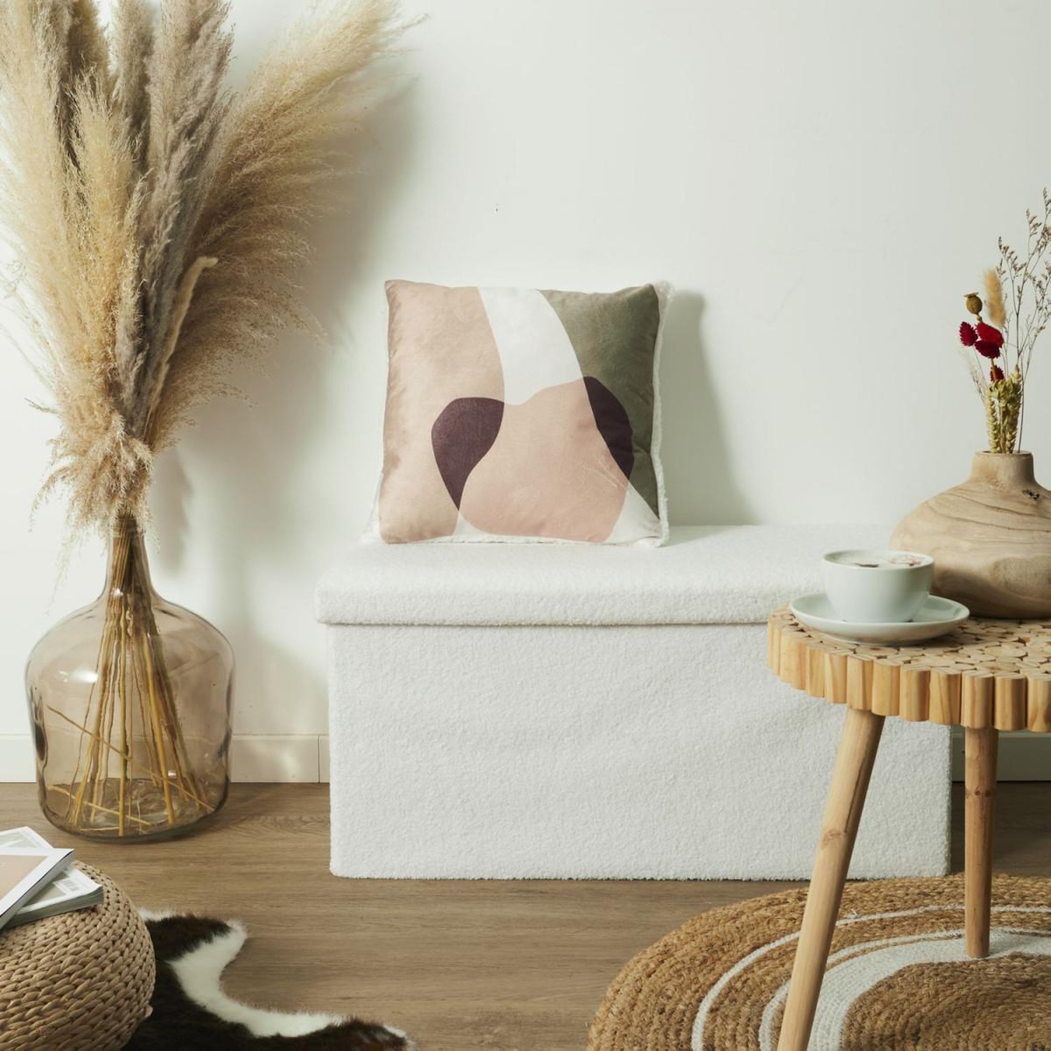 Voir la diapositive 3 : The Home Deco Factory Coussin déco imprimé  sherpa  40x40cm multicolore