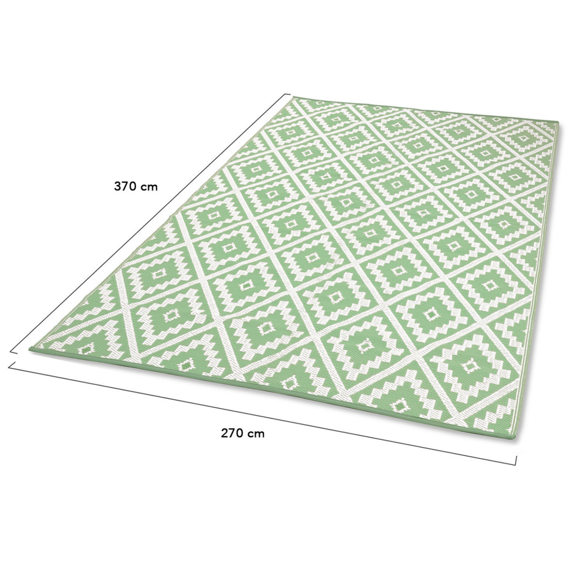 ID MARKET Tapis extérieur BAHAMAS vert sauge 270 x 370 CM