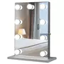 HOMCOM Miroir maquillage Hollywood pour coiffeuse, grand miroir lumineux de table dim. 60L x 22l x 72H 9 ampoules LED