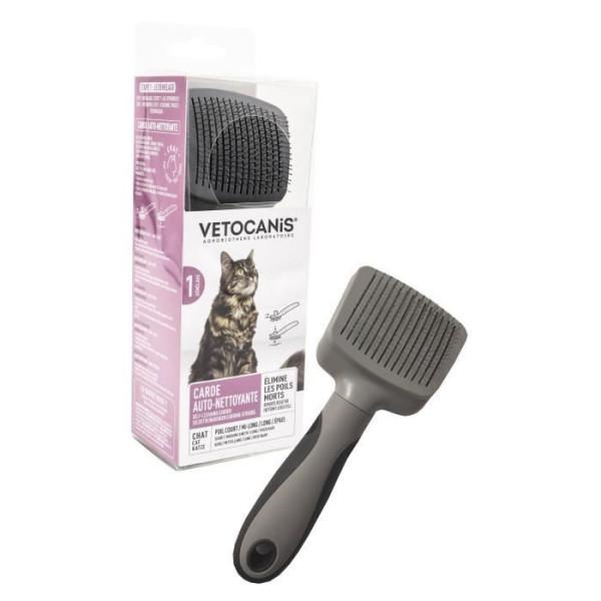 N/A Vetocanis brosse carde retractable et autonettoyante pour chat