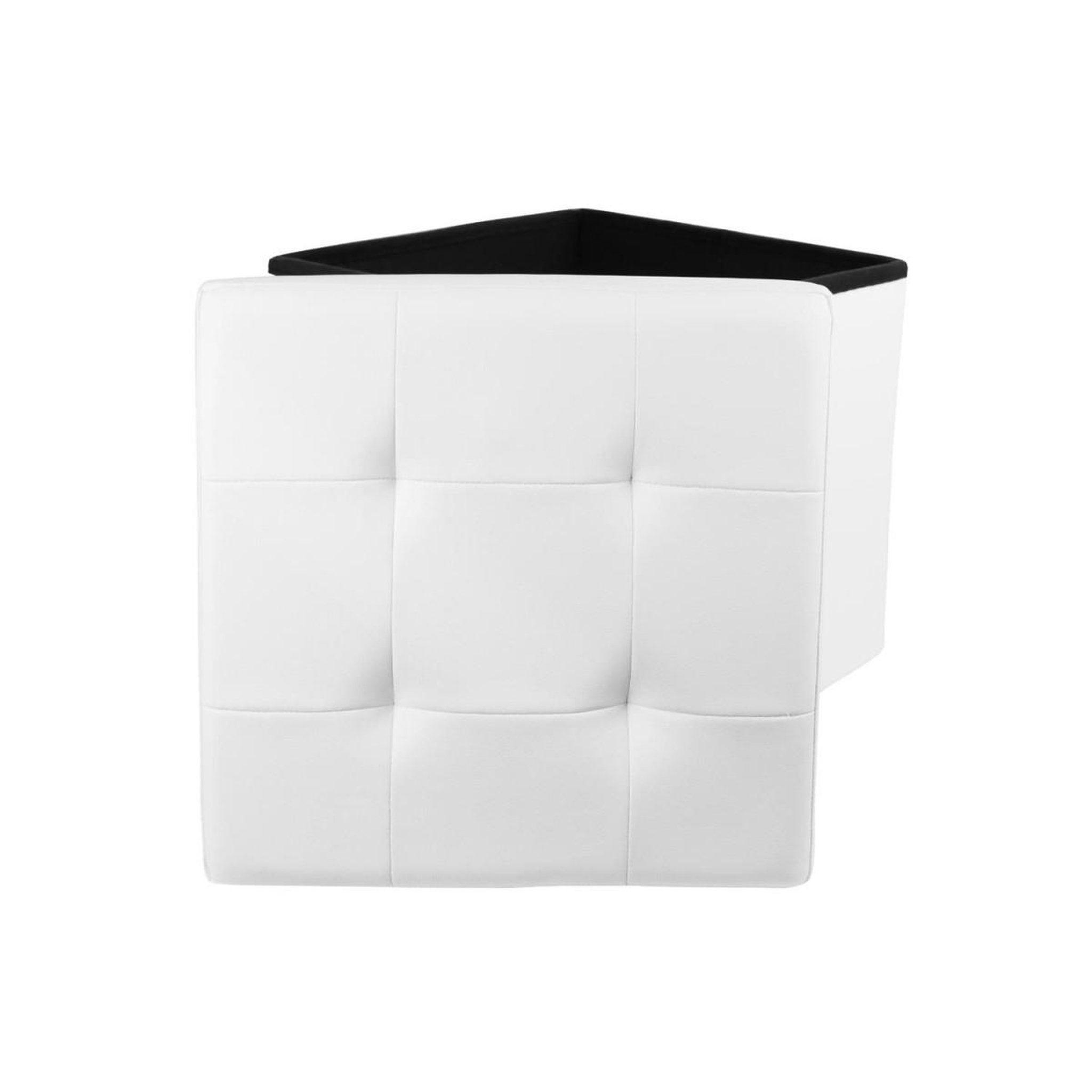 Voir la diapositive 2 : The Home Deco Factory Pouf coffre pliable capitonné  cesaro  37cm blanc